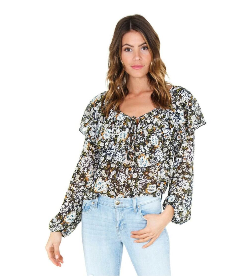 INTIMATELY FREE PEOPLE Say It To Me Bodysuit in Black Multi Floral // M